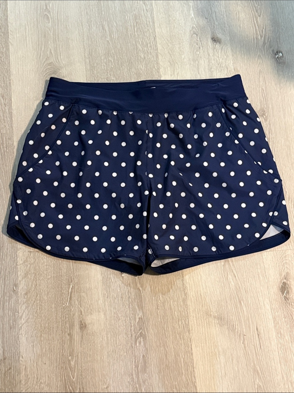 Women’s Navy Polka Dot Swim Shorts